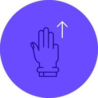Three Fingers Up Duo tune color circle Icon vector