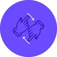 Rotate Two Hands Duo tune color circle Icon vector