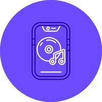 Music player Duo tune color circle Icon vector