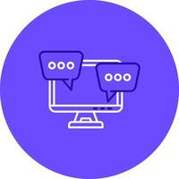 Desktop computer Duo tune color circle Icon vector