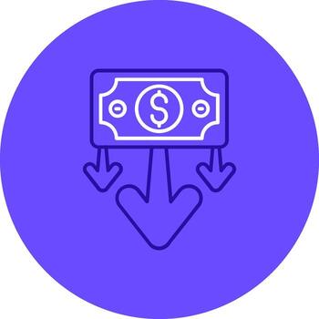 Decrease Duo tune color circle Icon vector