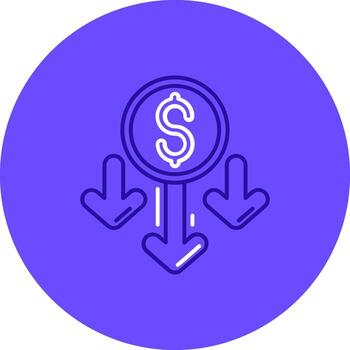 Decrease Duo tune color circle Icon vector