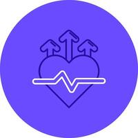 Heart rate Duo tune color circle Icon vector