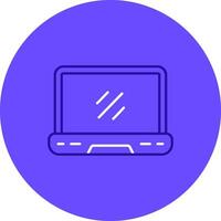 ordenador portátil dúo melodía color circulo icono vector
