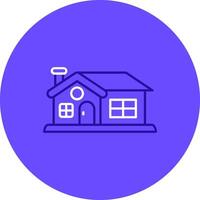 House Duo tune color circle Icon vector