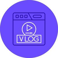 vlog dúo melodía color circulo icono vector