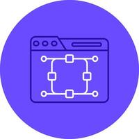 Curve Duo tune color circle Icon vector