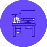 espacio de trabajo dúo melodía color circulo icono vector