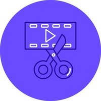vídeo editor dúo melodía color circulo icono vector