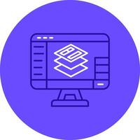 Layers Duo tune color circle Icon vector
