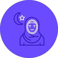 Muslim Duo tune color circle Icon vector