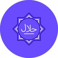Halal Duo tune color circle Icon vector
