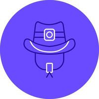 Cowboy hat Duo tune color circle Icon vector