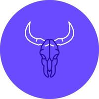Bull skull Duo tune color circle Icon vector