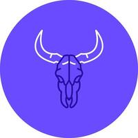 Bull skull Duo tune color circle Icon vector