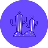 Cactus Duo tune color circle Icon vector
