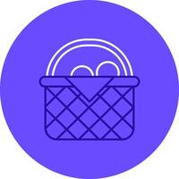Basket Duo tune color circle Icon vector