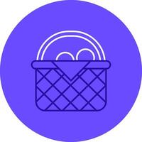 Basket Duo tune color circle Icon vector