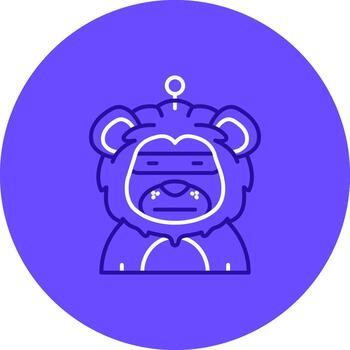 Robot Duo tune color circle Icon vector