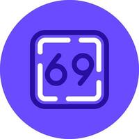 Sixty Nine Duo tune color circle Icon vector