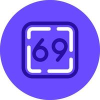 Sixty Nine Duo tune color circle Icon vector