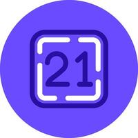 Twenty One Duo tune color circle Icon vector