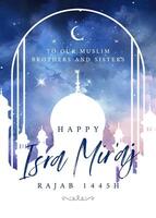 Happy Isra Mir'aj Greeting Card template