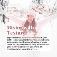 Winter Fashion Tips Set for Instagram Post template