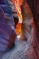 AI generated the bright colors of the destroyed sandstone rock in the canyon. USA. Arizona photo