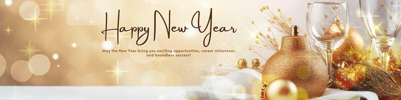 New Year Greetings Set for Linkedin Banner template