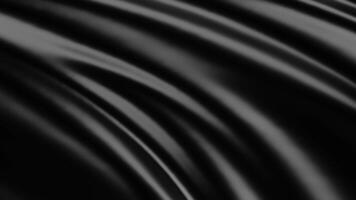 Black wavy shiny fabric background video