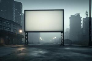 AI generated An empty billboard on a city street, an empty billboard with a place to copy text or content, a place for your advertisement photo