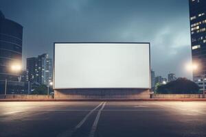 AI generated An empty billboard on a city street, an empty billboard with a place to copy text or content, a place for your advertisement photo