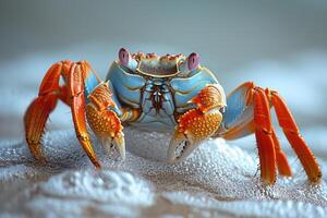 AI generated Close-up of a large crab in its natural habitat photo