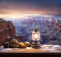 AI generated Lantern in the Grand Canyon National Park, Arizona, USA photo