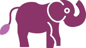elefante glifo dos color icono vector