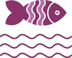 Fish Glyph Two Colour Icon vector