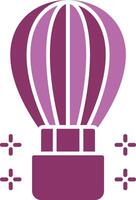 Hot Air Ballon Glyph Two Colour Icon vector