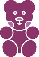 Bear Glyph Two Colour Icon vector