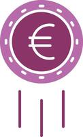 euro firmar glifo dos color icono vector