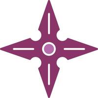 shuriken glifo dos color icono vector