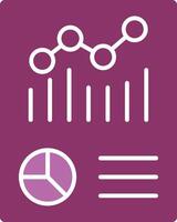 Graphical Report Glyph Two Colour Icon vector