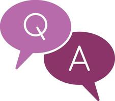 Question And Answer Glyph Two Colour Icon vector