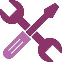 Cross Wrench Glyph Two Colour Icon vector