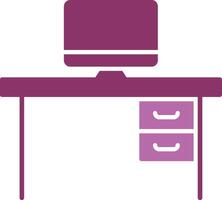 Desk Glyph Two Colour Icon vector