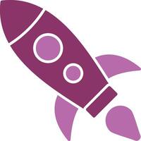 Rocket Glyph Two Colour Icon vector