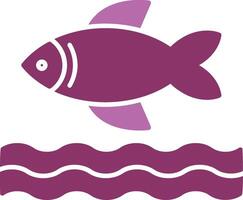 Fish Glyph Two Colour Icon vector