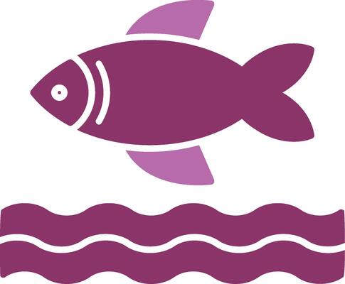 Fish Glyph Two Colour Icon