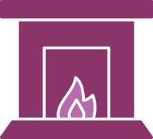 Fireplace Glyph Two Colour Icon vector