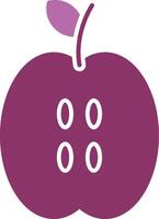 manzana glifo dos color icono vector